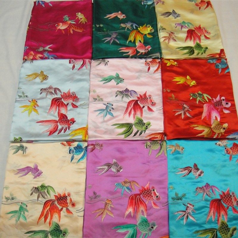 小金鱼被面真丝婚庆被套百鱼图软缎结婚被罩桑蚕丝纯手工绣花丝绸,淘宝优惠券,粉丝福利购,淘宝优惠卷