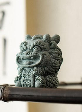 创意可爱瑞兽暴富开运茶宠茶玩摆件国潮麒麟鱼缸造景盆栽桌面装饰