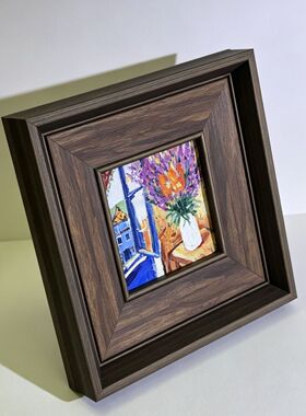 纯手工绘画 *肌理静物瓶花小油画 小众氛围感装饰画