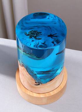 家饰圆柱海龟鲸鲨办公室桌面创意品A7461722艺术摆件礼木物实居树