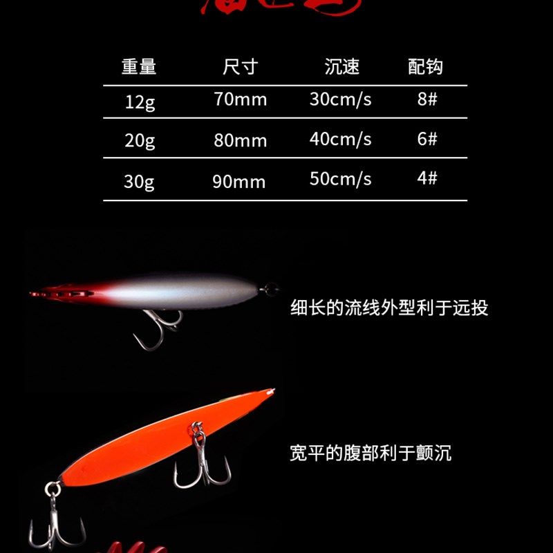 24款翼路猎人溜达鸡沉水铅笔远投路亚饵翘嘴鳜鱼鳡鱼白条专用假饵,淘宝优惠券,粉丝福利购,淘宝优惠卷