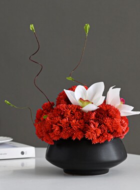 售楼处装饰花卉仿真花高档样板间高大尚假花摆设高端摆件花餐桌花