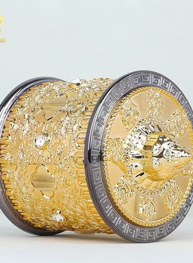 电动悬浮转轮家用指捻转筒家居桌面摆件转动简手拨金转筒转金桶经