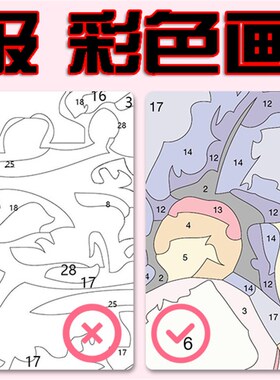 diy数字油画大幅手工填色油画卧室床头沙发背景墙中式清新装饰画