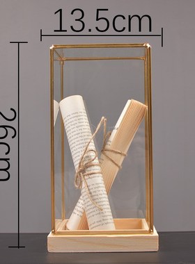 玻璃罩创意现代装饰摆件高档书柜办公室书桌玄关书房酒柜工艺品