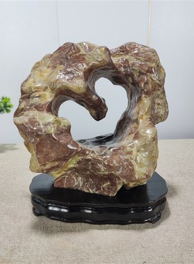 灵璧石八音磬石五彩石天然奇石博古架室书房客厅摆件原石山峰山水