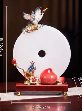 寿比南山大尺寸天然玉石平安扣摆件送长辈的实用生日祝寿礼物高档