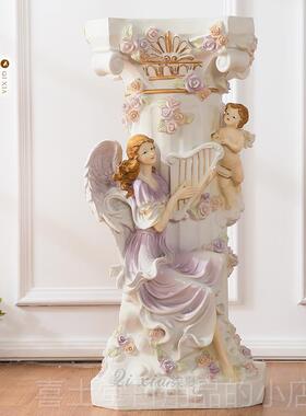 高档客欧式罗马花盆摆件家居装饰工艺品大型厅落地架底座花橱窗柱