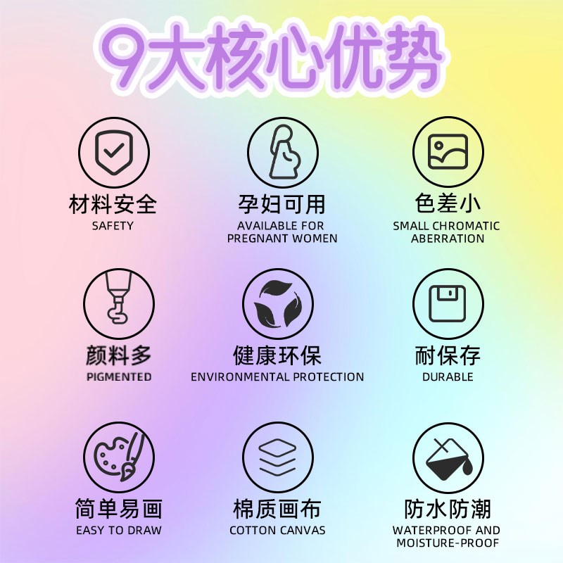 抽象艺术猫咪 佳彩天颜数字油画diy手工手绘丙烯画油彩画装饰画 - 图2