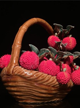 石湾公仔陶瓷满堂红摆件玄关客厅电视柜荔枝装饰品乔迁新居送礼品