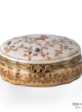 茱莉安艺术彩绘陶瓷小饰品碟法式精美桌面小糖果盆装饰工艺摆件