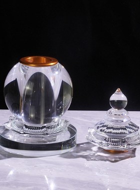 白水晶舍利塔装藏供养舍利子甘露丸藏红花佛前桌面佛堂供养摆件