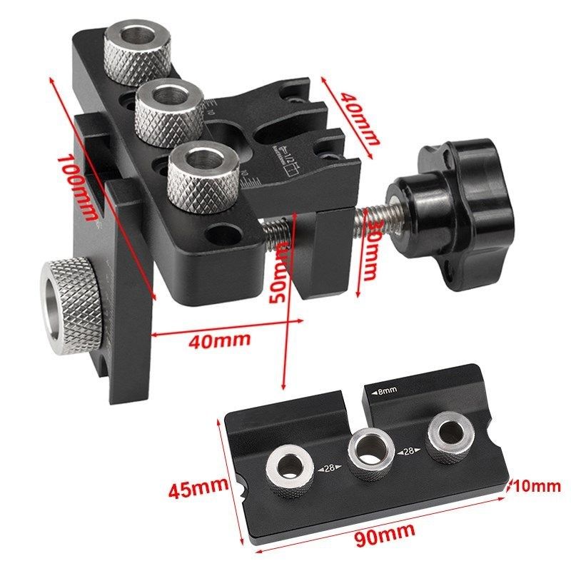 三合一木工打孔定位器家具连接件开孔定位木板拼接偏心轮安装工具 - 图0