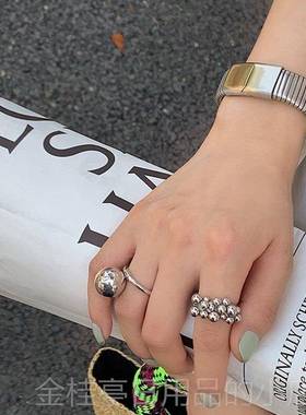高档网红博主同款银色手表环链小众高级复古气质手风简淡约手镯手