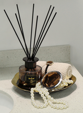 洗手台摆件托盘样板间道具毛巾仿珍珠项链样板房卫生间香薰装饰品
