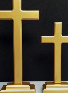 实木十字架摆件 木质工艺品客厅 桌摆装饰 时尚家人礼品 简约家居