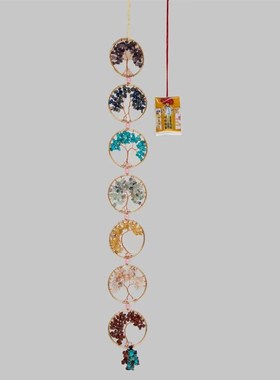 七晶树高档水晶碎石七彩手工七色挂件七晶树家居挂件福字福袋套装