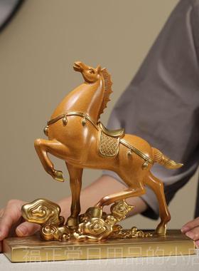 高档新中式高端摆装件马到成功平马步青云办公老板桌面室饰品开业