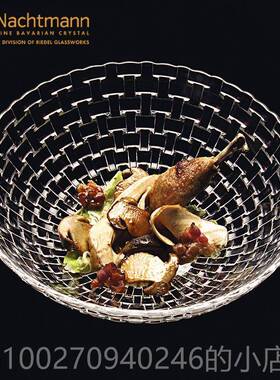 高档清仓德进口Naht国m盘annc水晶玻璃果果斗 现代客厅零食糖果盘