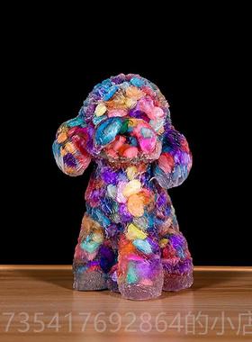 正品天公然黑曜石泰迪狗防人办室小工位情绪稳定件神器招财摆家用