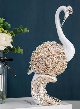 意ST086仙鹤摆件一对现代简约风客厅创视柜摆件架摆设房卧书室电