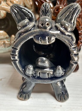 瓦猫云南大理南诏窑手工陶瓷猫创意礼品开业小摆件古南诏国发货