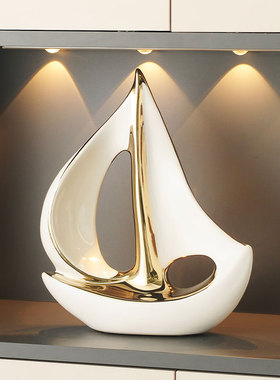 简约现代创意帆船摆件一帆风顺家居客厅装饰酒柜玄关书架桌面摆设