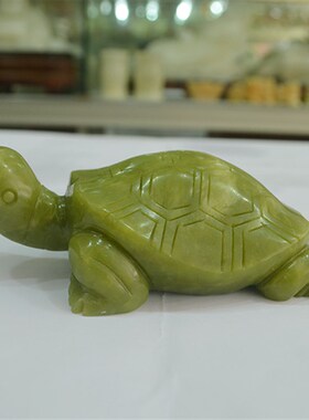 天然玉石纯手工青玉抛光乌龟摆件工艺品客厅家居玄关书桌书柜前台