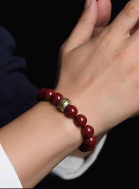 厦偌轻奢名品天然原矿朱砂手串守护神护身符佛珠手炼十二生肖本命