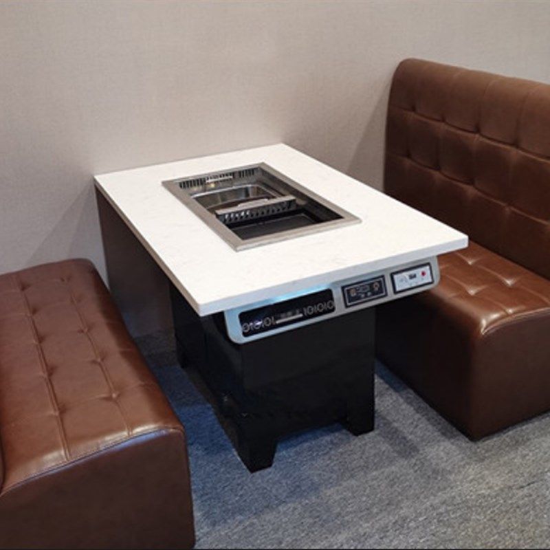 大理石无烟净化烧烤涮一体桌自助餐厅桌椅商用电磁炉一体火锅桌子,淘宝优惠券,粉丝福利购,淘宝优惠卷