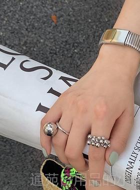 正品网红主同款银色手表链小高级复古气手质手环冷淡风简博约手镯