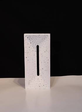 代饰极简软饰品黑白色洞现石B536立体渐变条纹树装脂摆件书房开放