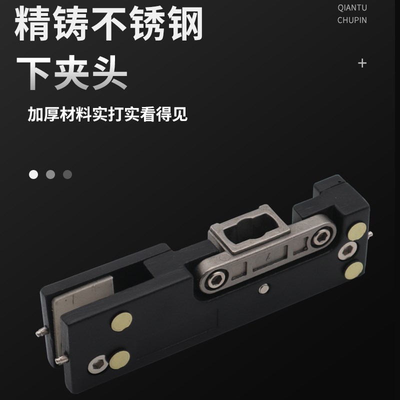 304 铝夹通用无框地弹簧门配件玻璃门曲上下门夹通用一字小夹 - 图2