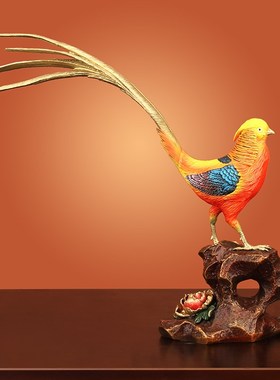 《锦绣前程》锦鸡摆件黄铜公鸡摆件客厅书房办公室桌装饰商务礼品