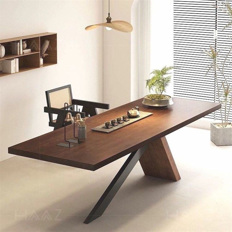 实木可泡茶客厅,胡桃色办公室整体设计,多种椅子组合,简约大桌子,淘宝优惠券,粉丝福利购,淘宝优惠卷