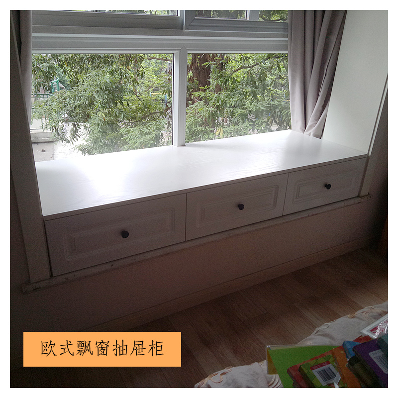 定制飘窗柜书桌写字台定做窗台储物抽屉柜收纳转角飘窗电脑桌订制 - 图2