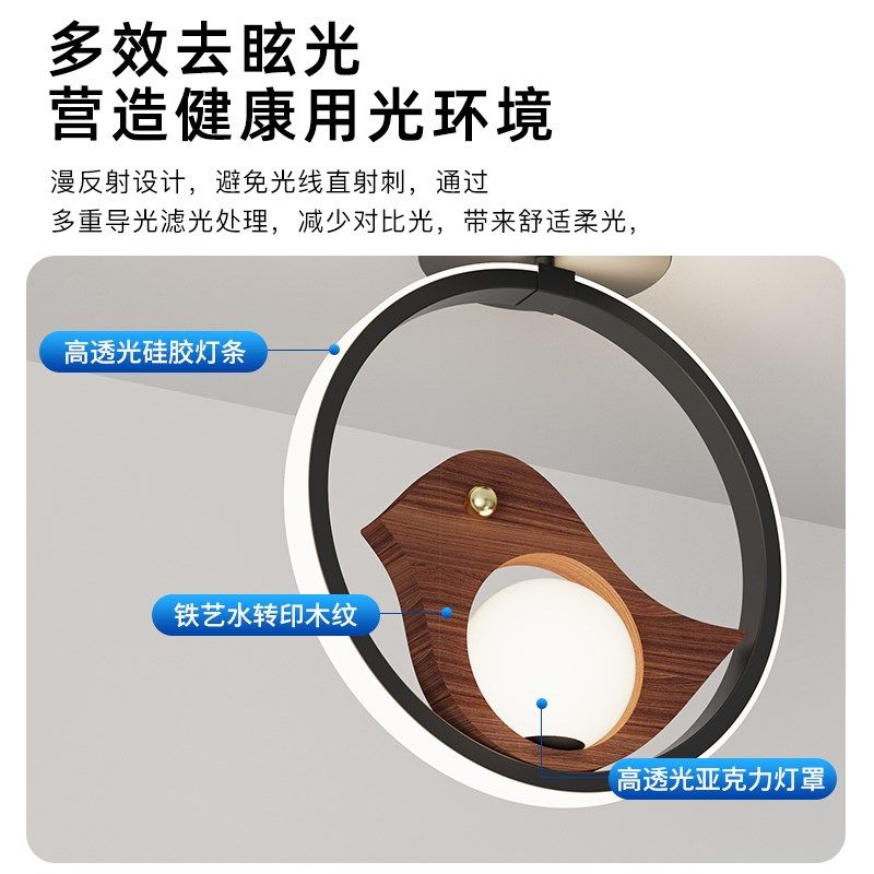 侘寂风过道灯走廊灯复古中古风创意个性小鸟玄关灯入户灯中山灯具,淘宝优惠券,粉丝福利购,淘宝优惠卷