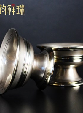 尼泊尔进口青铜光面供水七供水杯高脚供碗包边藏式家用摆件加厚