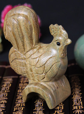 泰山福缘阁十二生肖绿檀木摆件手把件鼠牛虎兔龙蛇马羊猴鸡狗猪