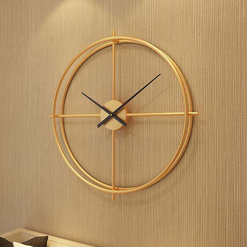 跨境管热形卖挂钟双层圆圆客厅创意铁艺钟表房金书属装饰OEG静音,淘宝优惠券,粉丝福利购,淘宝优惠卷