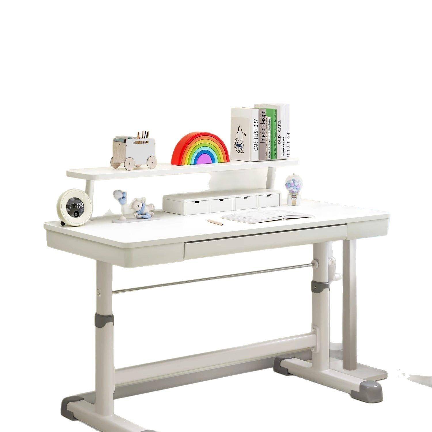Children's desk study table can be raised and lowered 6552 writing desk primary and secondary school students children's home large white table writing study desk and chair