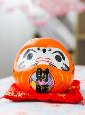 正品日本达摩摆件陶瓷存钱筒品小号礼钱装饰品客厅店招财猫创铺意