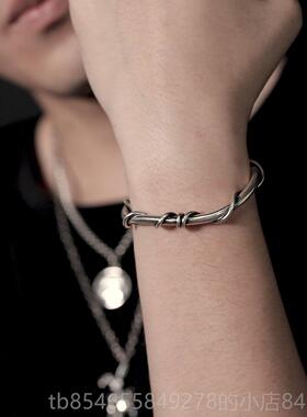 正品Yuki日本设计优雅新潮弯曲个藤女银手炼性手化的男士和孩的手