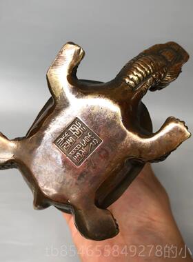 正品纯铜龟鹤仙鹤鹤摆件龟延饰年龟长寿单鹤踩龟家居客厅装品祝寿