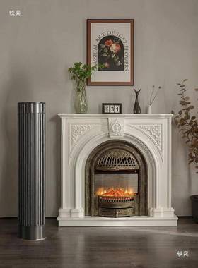 莱姆石奶油色大理石壁炉装饰柜