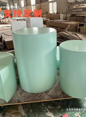 烤漆圆柱商场装饰摆件艺术展台展示台异型圆弧展示台底座直播站台