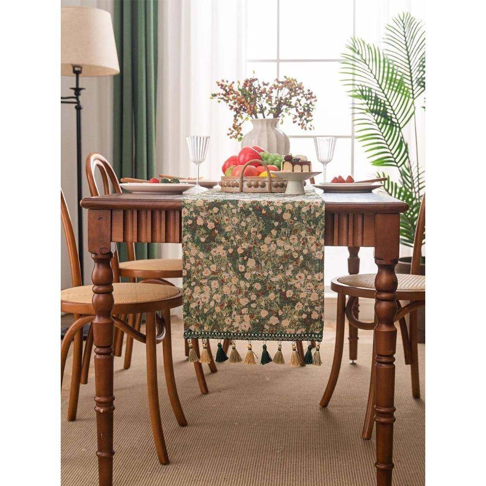 法式复古桌旗轻奢茶台桌布氛围布置长条布餐桌斗柜子盖布茶几,淘宝优惠券,粉丝福利购,淘宝优惠卷