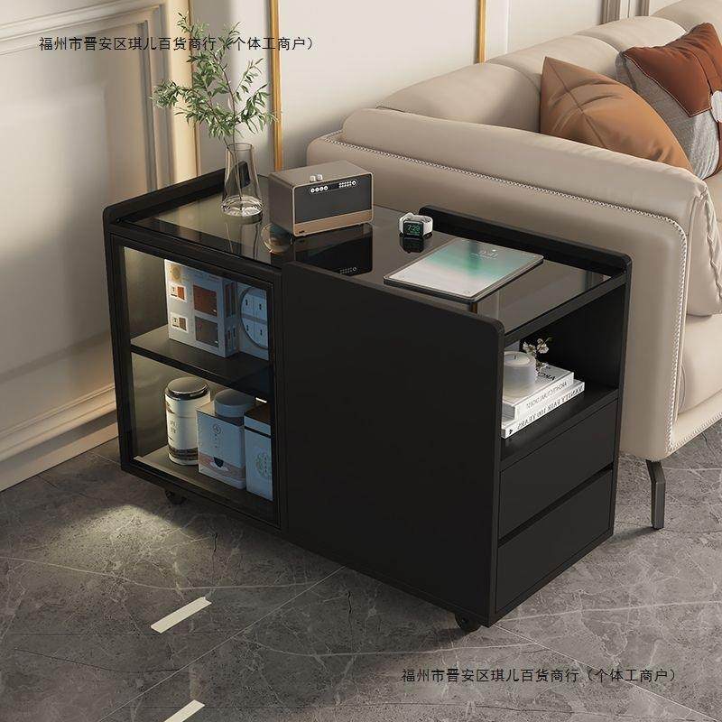 现简约轻奢客厅无品牌/家用侧边柜角几岩板木沙移发代边柜实可动,淘宝优惠券,粉丝福利购,淘宝优惠卷