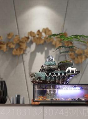 高档创意流办水鱼缸摆招业件风水球财喷泉公室客厅桌面乔迁店铺开