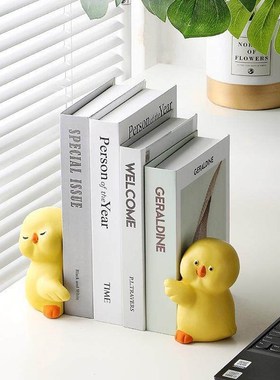 创意可爱抱抱鸭书立书架摆件装饰品客厅儿童书柜装饰时尚创意摆件